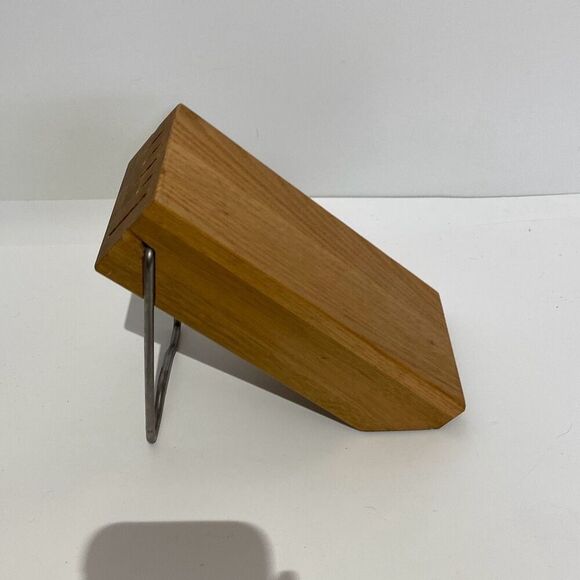 Cutco Oak Wood Knife Block Storage Space Saver Knives 5 Slot - Picture 6 of 8